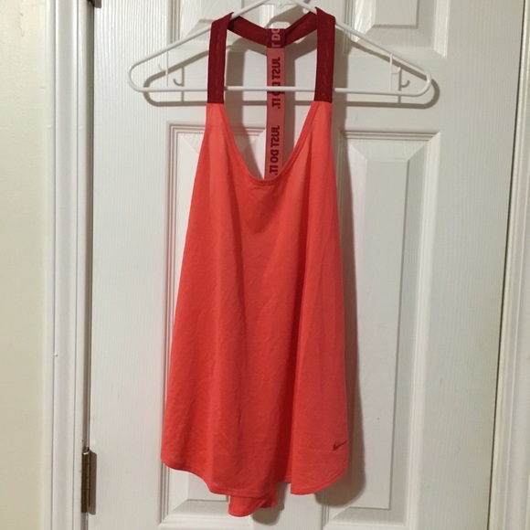 Nike Tops - Nike just do it coral/red muscle top.